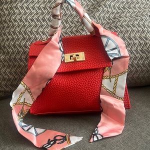 Mini Square Bag Red Flap with Twilley
